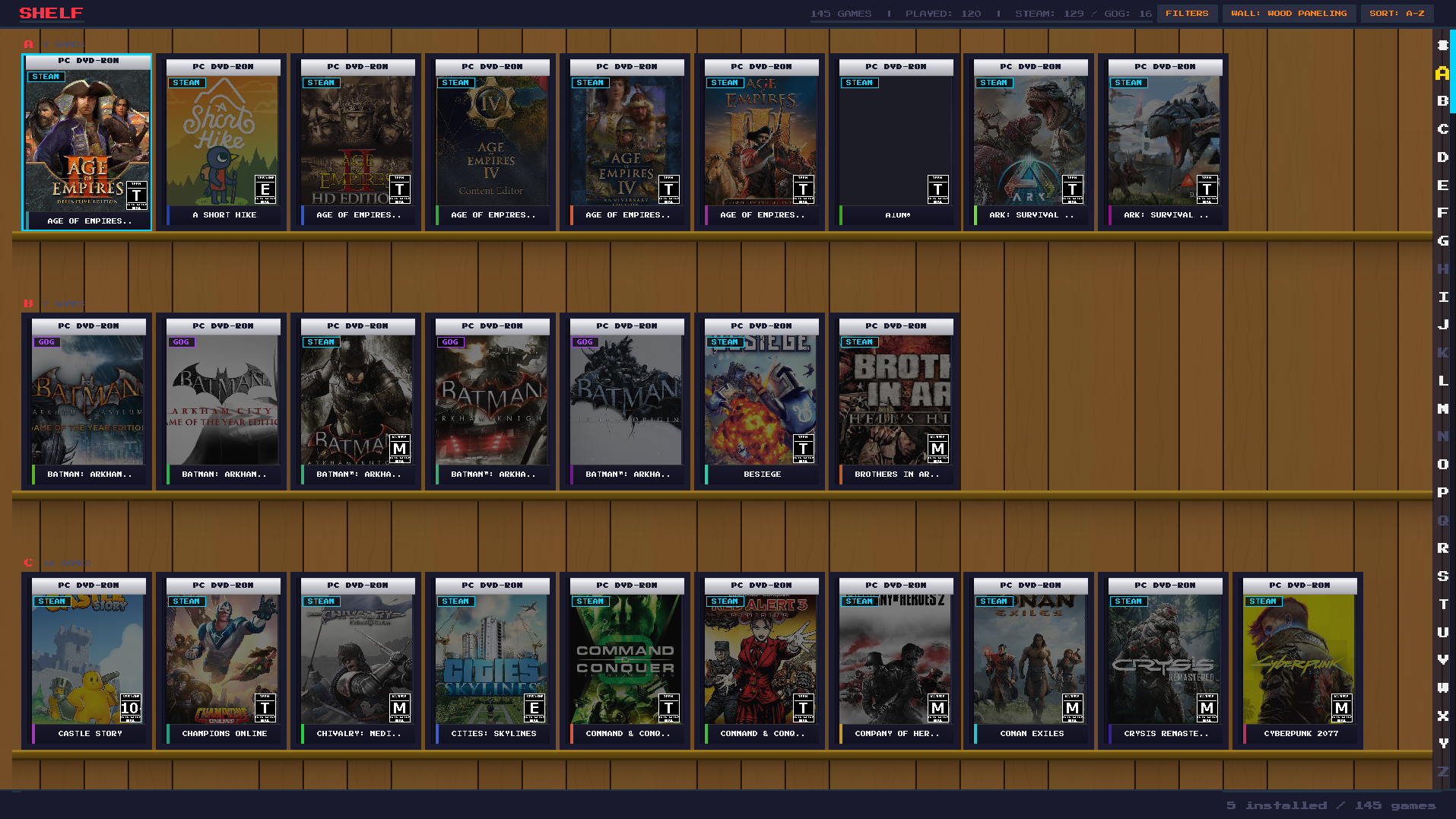 D-Pad Shelf View